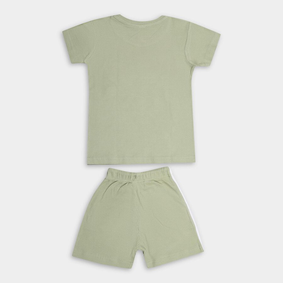 Boys' 100% Cotton Knit Baba Suit, ओलिव, large image number null
