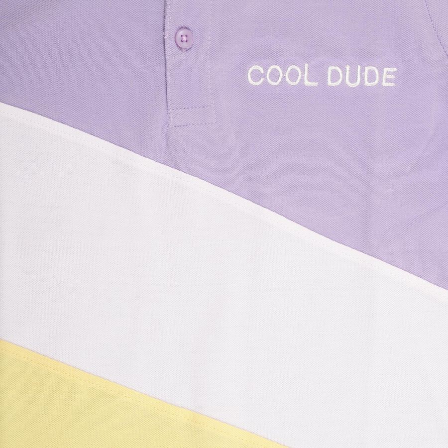 Boys' 100% Cotton Half Sleeves T-Shirt , Lilac, large image number null