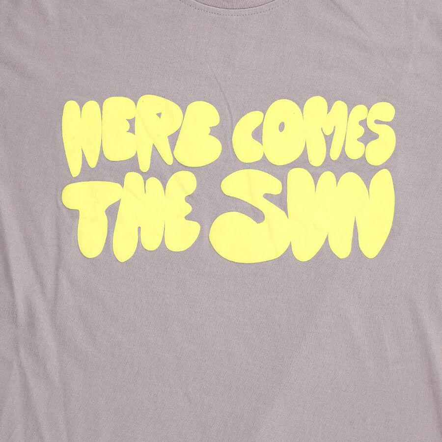 Boys Light Grey Round Neck Casual T-Shirt, Light Grey, large image number null