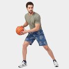 Men's Mid Blue Regular Fit Sports Shorts, मध्यम नीला, small