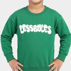 Boys' Green Crew Neck Pullover Sweatshirt, Light Green, small