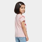 Girls' Light Pink Cotton Round Neck Casual T-Shirt, हल्का गुलाबी, small image number null