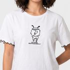 Women's White Cotton Round Neck Regular T-Shirt, White, small