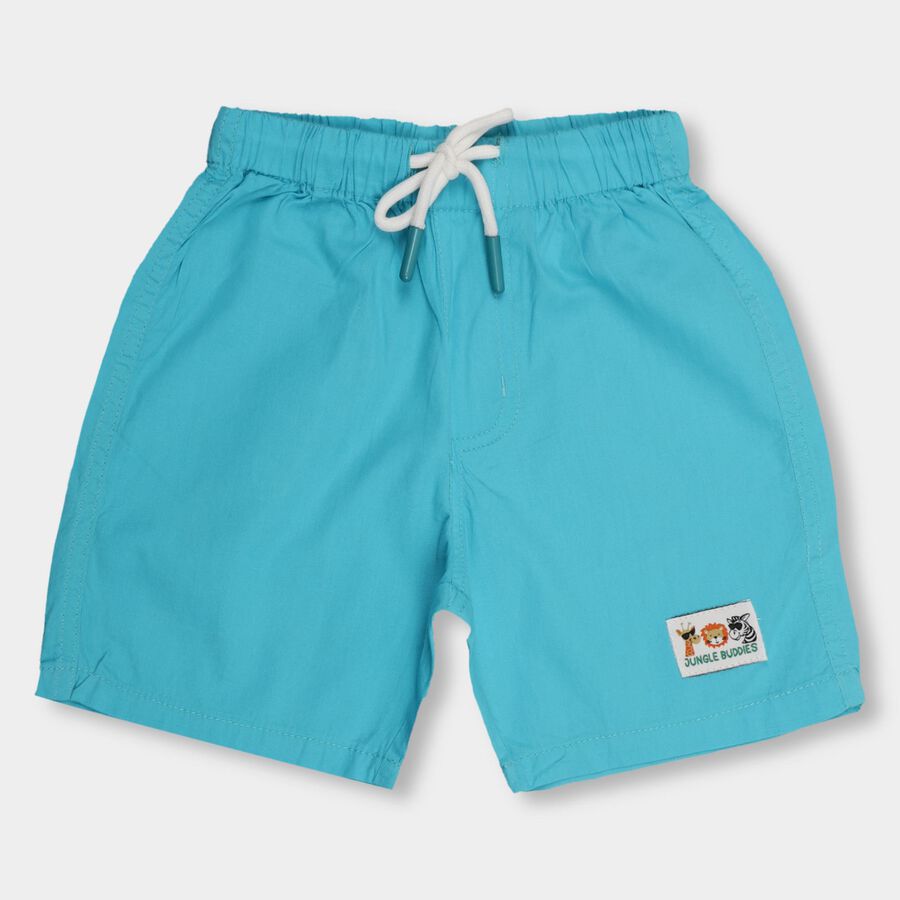 Boys' 100% Cotton Bermudas, Teal Blue, large image number null