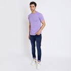 Men's Round Neck Half Sleeves T-Shirt, Purple, small image number null