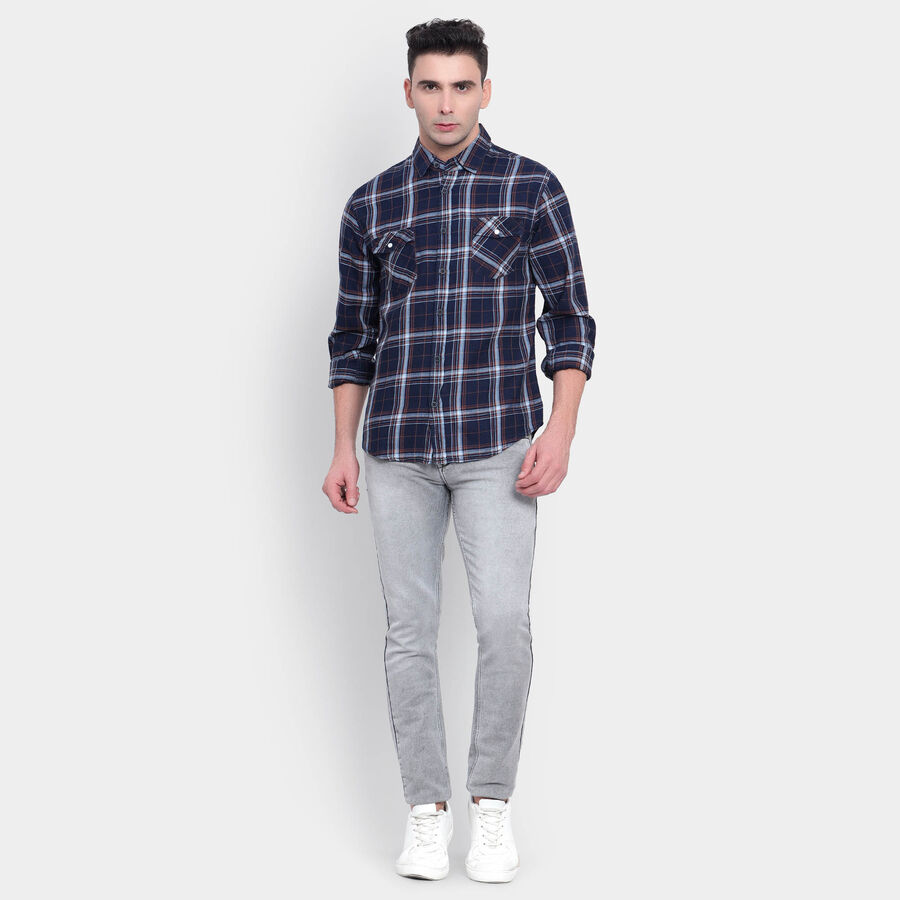 Cotton Checks Casual Shirt, Rust, large image number null