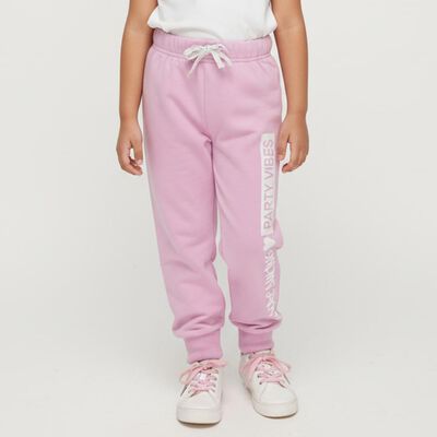 Girls' Light Pink Elastic Waist Party Vibes Pyjama