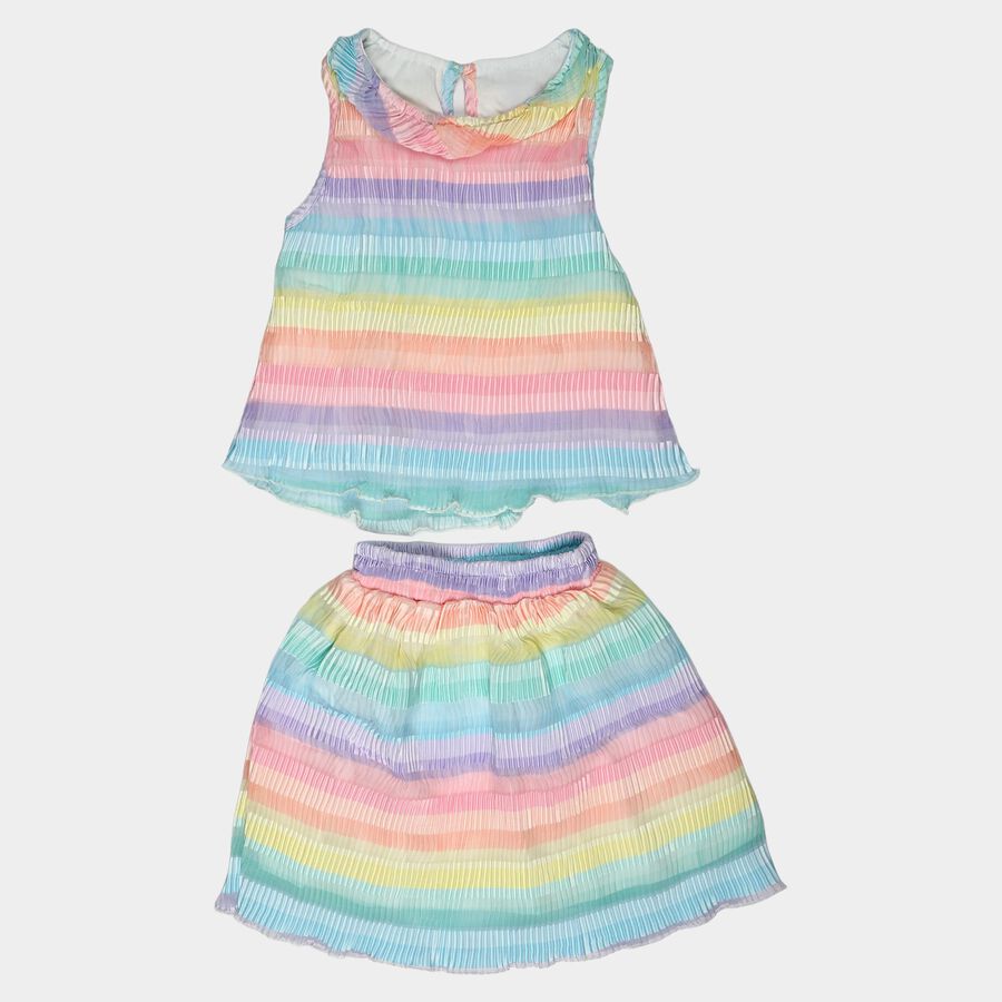 Girls Light Pink Round Neck Co-ord Set Upper and Bottom Set, हल्का गुलाबी, large