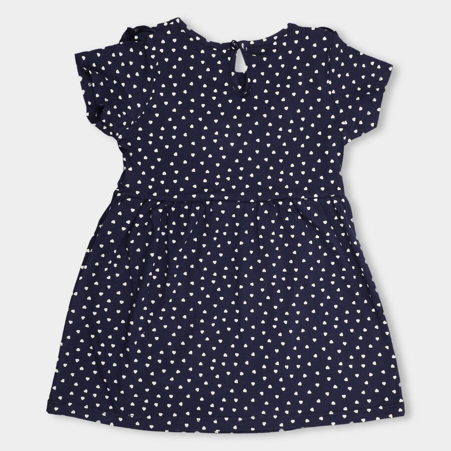 Infant Girls' 100% Cotton Frock, नेवी ब्लू, large image number null