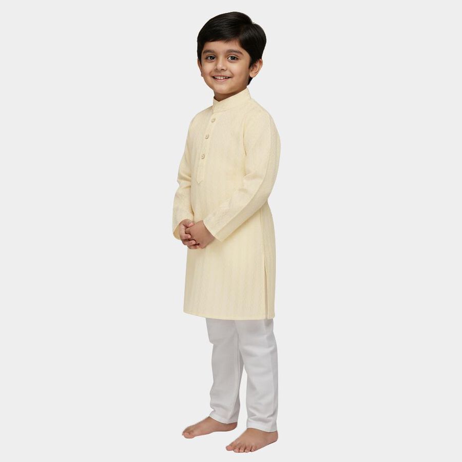 Boys' Kurta Pyjama, Beige, large image number null