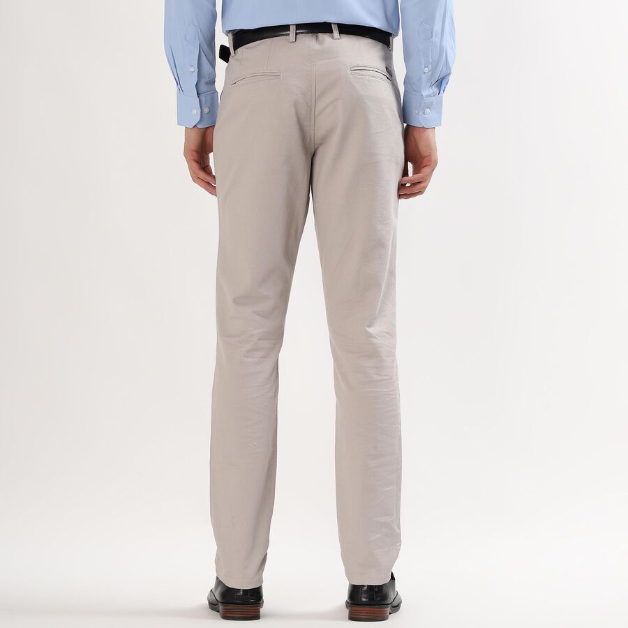 Men's Slim Fit Casual Trousers , Off White, large image number null