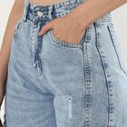 Ladies' 100% Cotton High Rise Jeans, Light Blue, small image number null