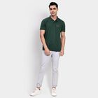 Men's Collared Half Sleeves T-Shirt, Dark Green, small image number null