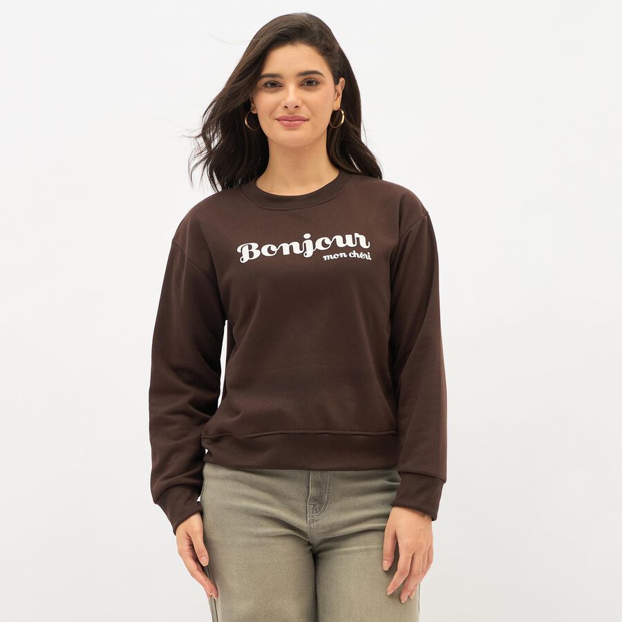 Ladies' Sweatshirt, भूरा, large image number null