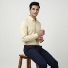 Men's Beige Classic Formal Shirt, Beige, small