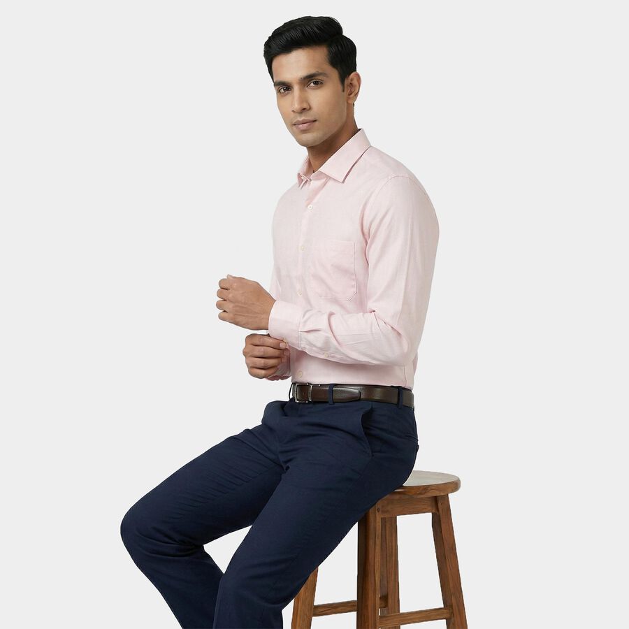 Men Pink Classic Formal Shirt, Pink, large