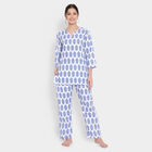 Printed Night Suit, White, small image number null