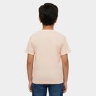Boys' Off-White Cotton Round Neck Casual T-Shirt, ऑफ व्हाइट, small