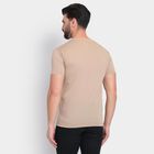 Men's Round Neck Half Sleeves T-Shirt, गहरा पीला, small