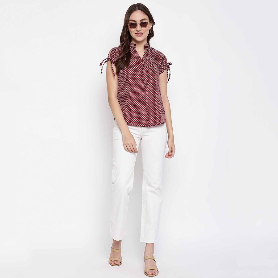 Checks Shirt, Maroon, large image number null