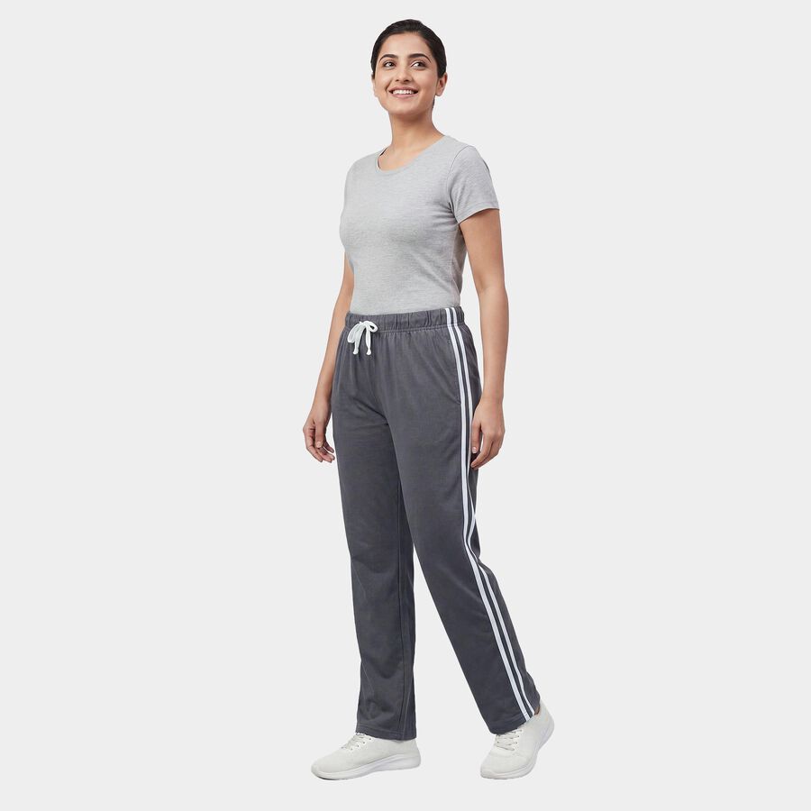 Women's Grey Regular Fit Track Pants, Dark Grey, large