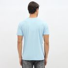 Men's Light Blue and Navy Crew Neck Athleisure T-Shirt, हल्का नीला, small image number null
