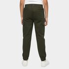 Boys' Olive Regular Fit Elastic Waist Jogger Trousers, Olive, small