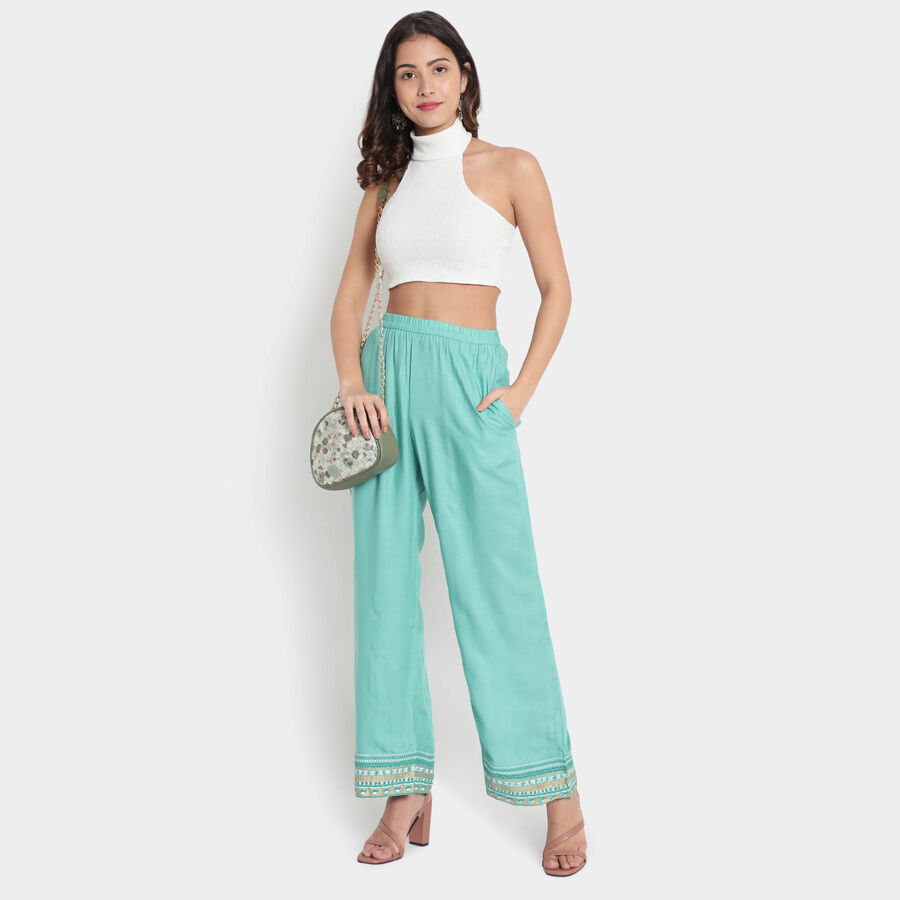 Solid Palazzo, Mid Blue, large image number null