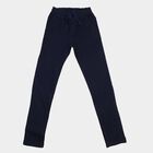 Boys Navy Blue Slim Fit Drawstring Waist Jeans, मध्यम नीला, small