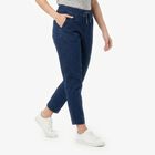 Women's Navy Blue Slim Fit Drawstring Jeans, Dark Blue, small