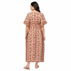Women's Light Pink V-Neck Kaftan Nighty, Light Pink, small