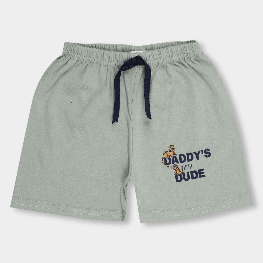 Infants' 100% Cotton Half Pant , हल्का हरा, large image number null