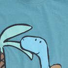 Infants' Blue Cotton Round Neck Printed Baba Suit, Teal Blue, small image number null