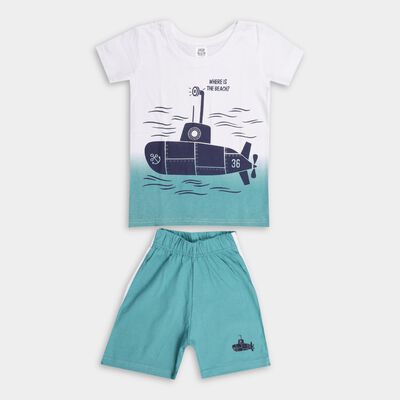 Boys' 100% Cotton Knit Baba Suit