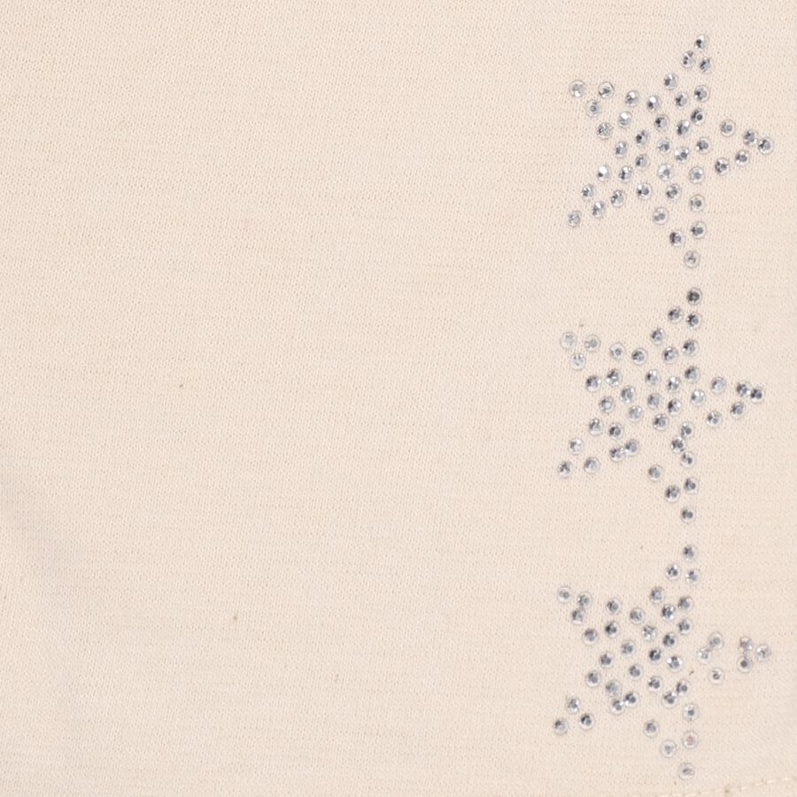 Girls' Soft Cream Ankle-Length Star Embellished Legging, गहरा पीला, large image number null