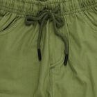 Boys' Olive Green Regular Fit Elasticated Jogger Trousers, ओलिव, small