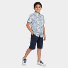 Boys' Casual Shirt, Mid Blue, small