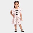 Girls' Pink Polka Dot Fit and Flare Frock, Light Pink, small