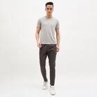Men's Dark Graphite Grey Tapered Fit Cargo Track Pants, Dark Grey, small image number null