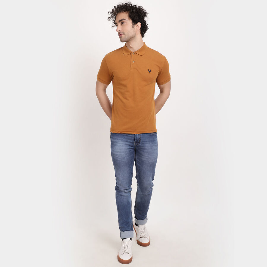 Solid Polo Shirt, Brown, large image number null