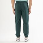 Men's Deep Forest Green Tapered Fit Running Track Pants, Dark Green, small image number null