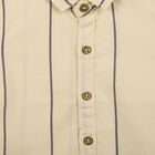 Infants Beige Striped Collared Regular Fit Shirt, Beige, small