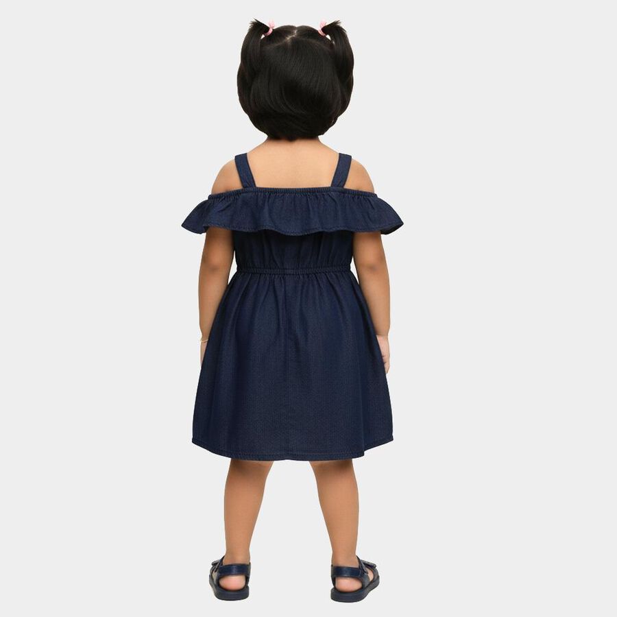 Girls' Frock, गहरा नीला, large