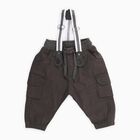 Infants' Dark Charcoal Elastic Waist Cargo Trousers, Dark Grey, small image number null