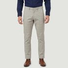 Men's Grey Slim Fit Checked Casual Trousers, हल्का ग्रे, small