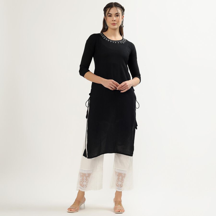 Women's Cotton Regular-Fit Palazzos, Off White, large