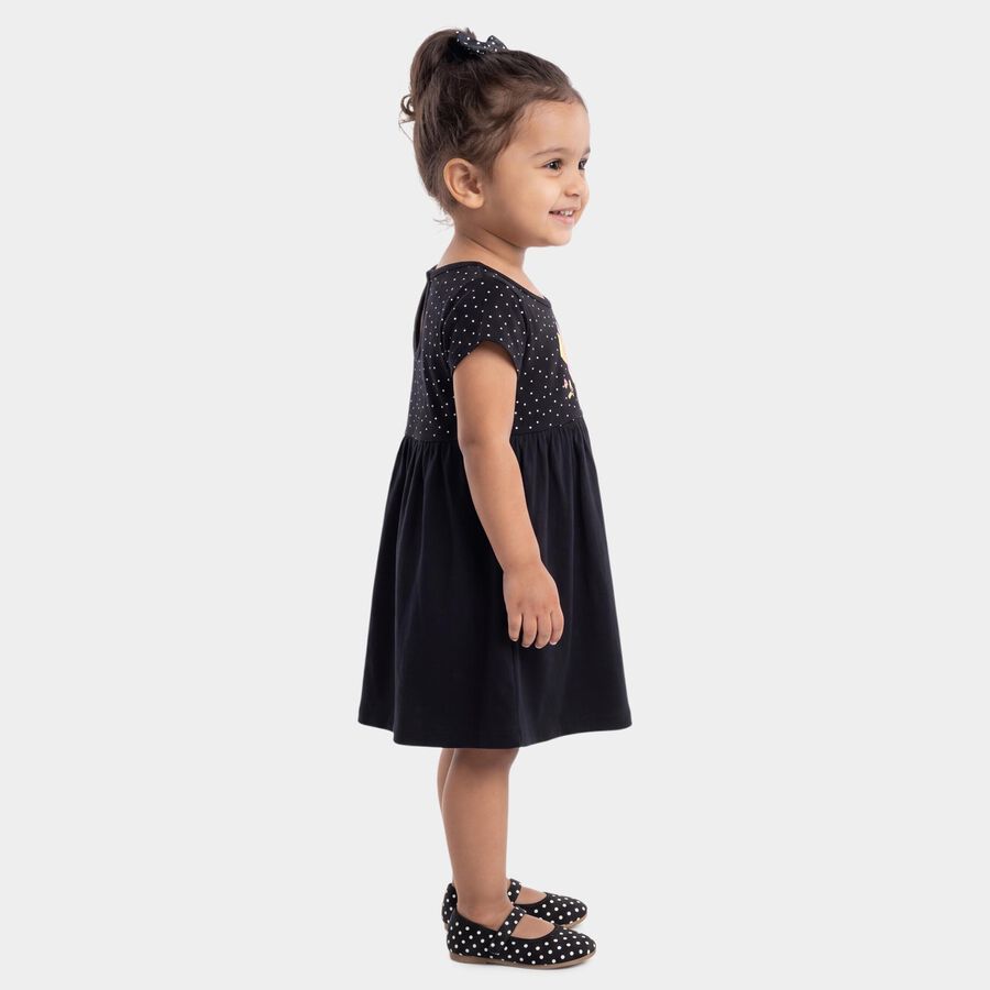 Infants' Navy Cotton Casual Frock, Navy Blue, large