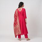 Women's Pink Embroidered Ethnic Set, रानी (फ्यूशिया), small