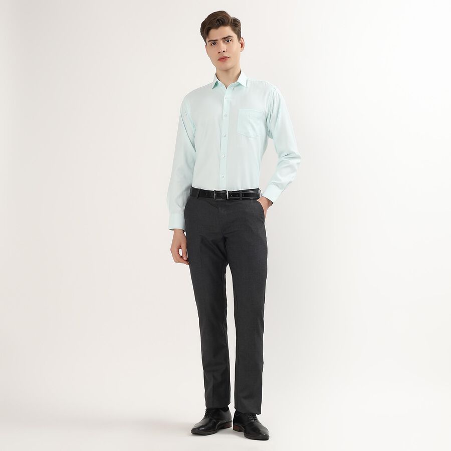 Men's Gray Slim Fit Formal Trousers, Dark Grey, large