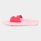 Kids Bright Pink Slip-On Cartoon Slippers, Pink, small image number null